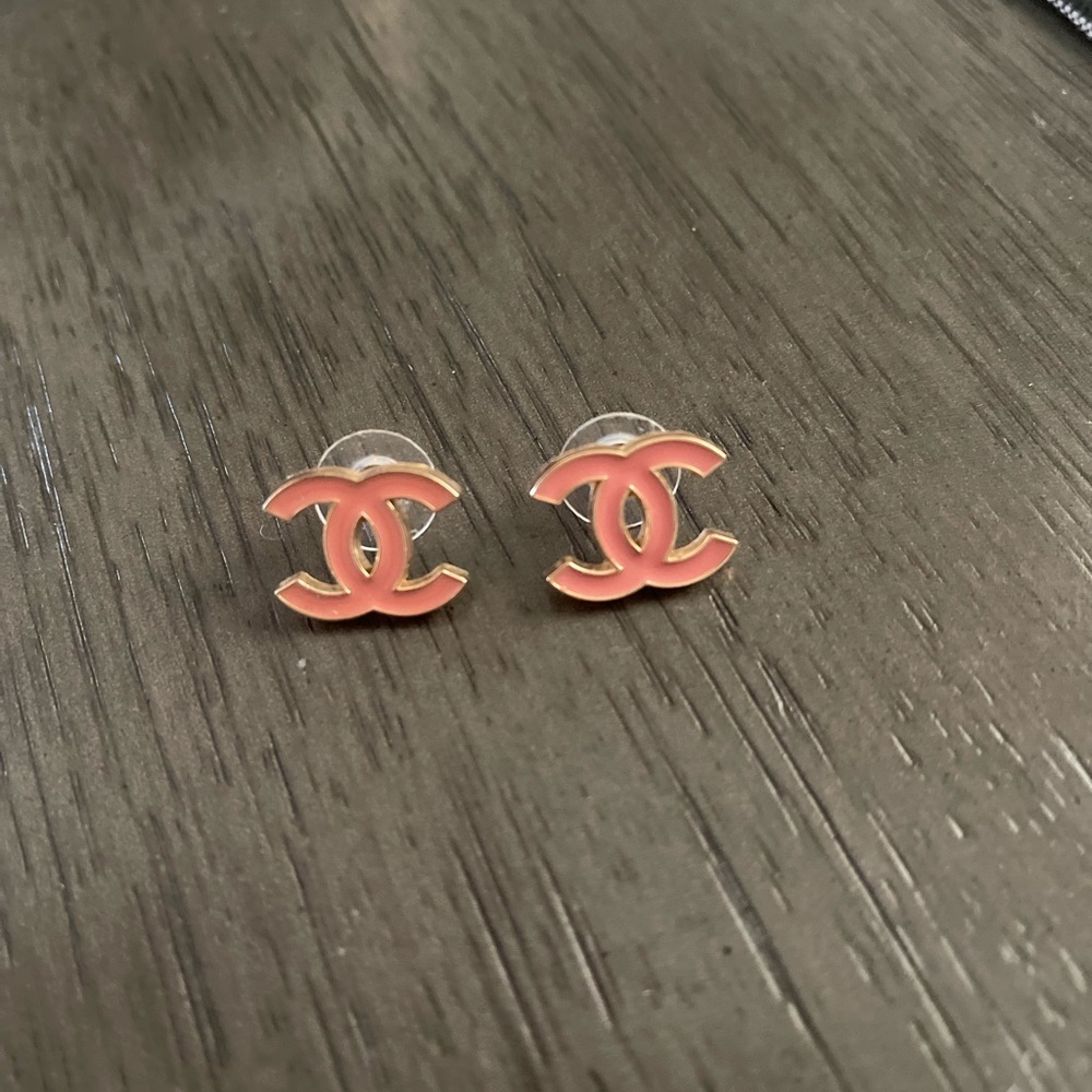 Chanel button earrings